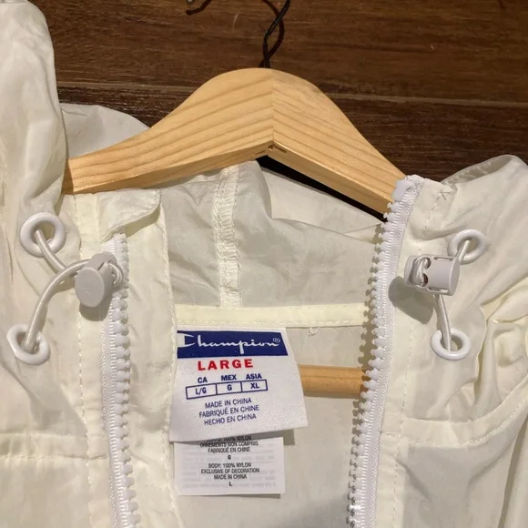 Champion White Hooded Windbreaker - Picture 2 of 2